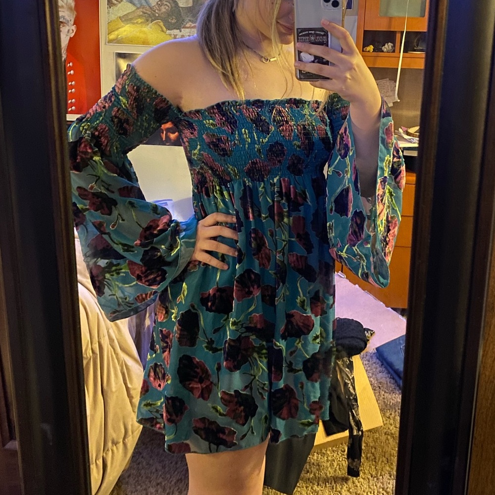 Betsey Johnson floral teal dress